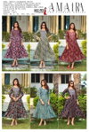 Amaira By Deecee Chanderi Print Embroidered Flared Long Kurtis
